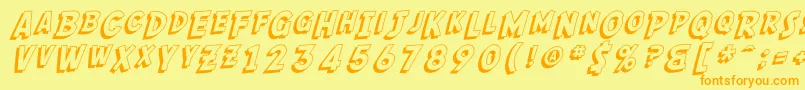 SfComicScriptShaded Font – Orange Fonts on Yellow Background