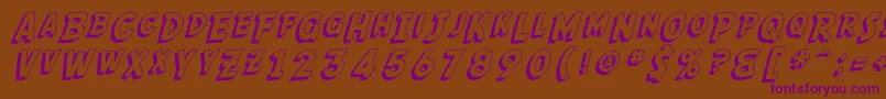 SfComicScriptShaded Font – Purple Fonts on Brown Background
