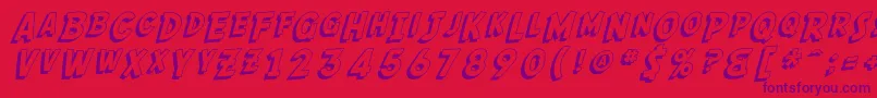 SfComicScriptShaded Font – Purple Fonts on Red Background