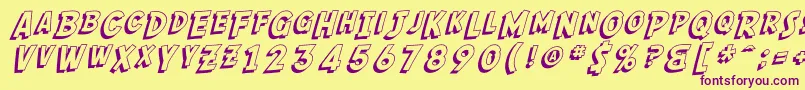 SfComicScriptShaded Font – Purple Fonts on Yellow Background