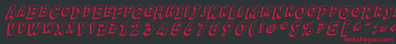 Шрифт SfComicScriptShaded – красные шрифты на чёрном фоне