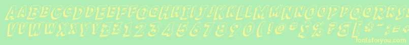 SfComicScriptShaded Font – Yellow Fonts on Green Background