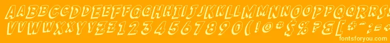 SfComicScriptShaded Font – Yellow Fonts on Orange Background