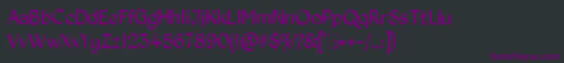 Czcionka KingthingsExeter – fioletowe czcionki na czarnym tle