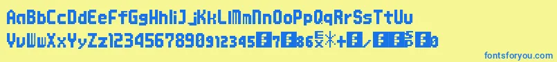 Mmbnthick Font – Blue Fonts on Yellow Background