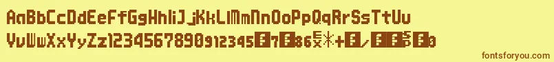 Mmbnthick Font – Brown Fonts on Yellow Background