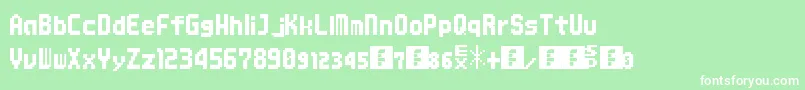 Шрифт Mmbnthick – белые шрифты на зелёном фоне