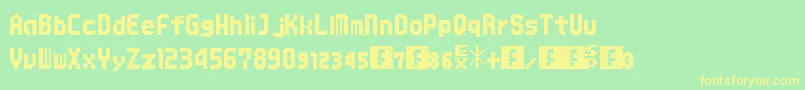 Mmbnthick Font – Yellow Fonts on Green Background