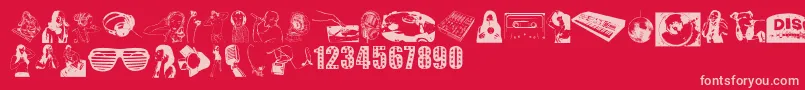 DeejayFont Font – Pink Fonts on Red Background