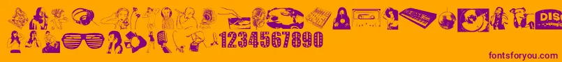 Шрифт DeejayFont – фиолетовые шрифты на оранжевом фоне