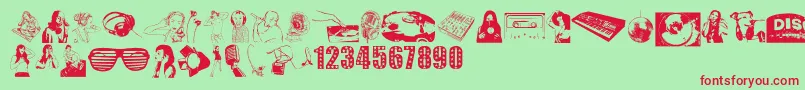 DeejayFont Font – Red Fonts on Green Background