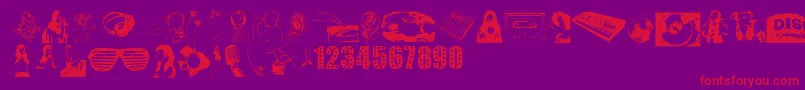 DeejayFont Font – Red Fonts on Purple Background