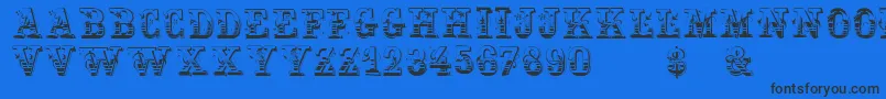 Holtzschue Font – Black Fonts on Blue Background