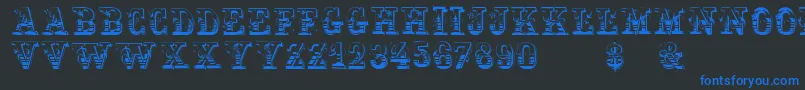 Holtzschue Font – Blue Fonts on Black Background