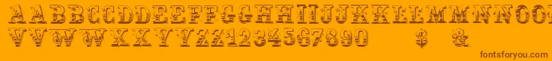 Holtzschue Font – Brown Fonts on Orange Background