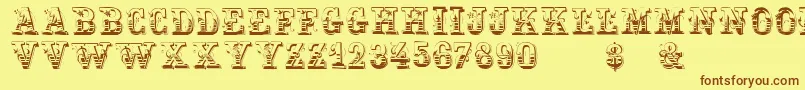 Holtzschue Font – Brown Fonts on Yellow Background