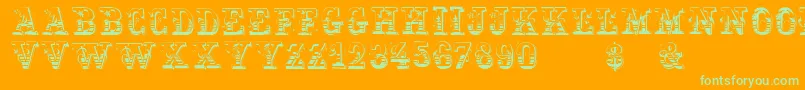 Holtzschue Font – Green Fonts on Orange Background