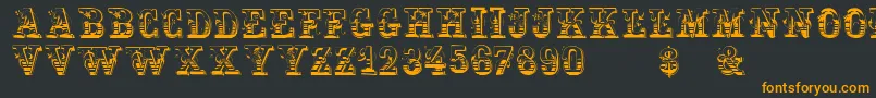 Holtzschue Font – Orange Fonts on Black Background