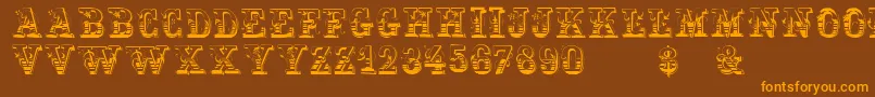 Holtzschue Font – Orange Fonts on Brown Background