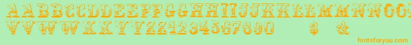 Holtzschue Font – Orange Fonts on Green Background