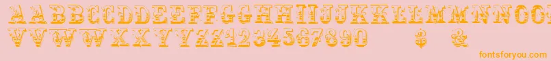 Holtzschue-Schriftart – Orangefarbene Schriften auf rosa Hintergrund