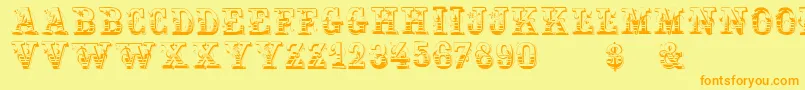 Holtzschue Font – Orange Fonts on Yellow Background