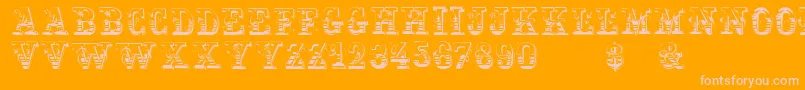 Holtzschue Font – Pink Fonts on Orange Background