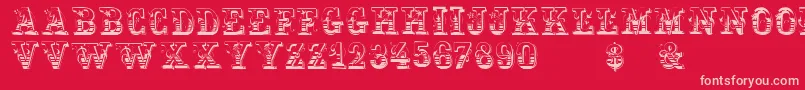 Holtzschue-Schriftart – Rosa Schriften auf rotem Hintergrund