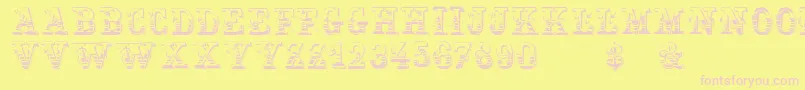 Holtzschue Font – Pink Fonts on Yellow Background