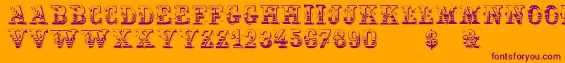 フォントHoltzschue – オレンジの背景に紫のフォント