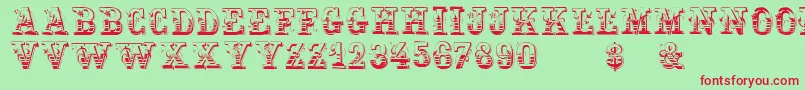 Holtzschue Font – Red Fonts on Green Background
