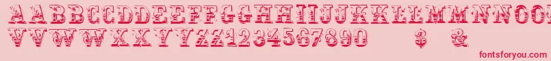 Fonte Holtzschue – fontes vermelhas em um fundo rosa