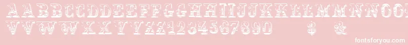 Fonte Holtzschue – fontes brancas em um fundo rosa