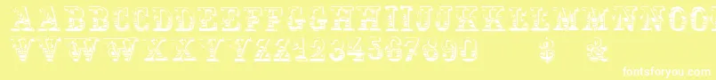 Fonte Holtzschue – fontes brancas em um fundo amarelo