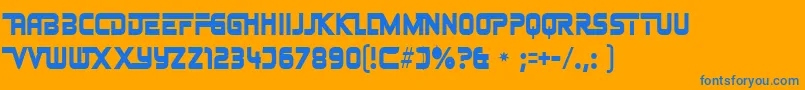 Johnnyfe-Schriftart – Blaue Schriften auf orangefarbenem Hintergrund