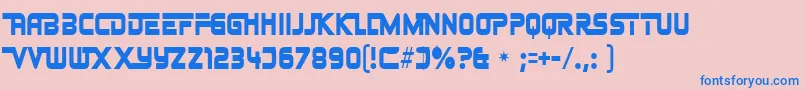フォントJohnnyfe – ピンクの背景に青い文字
