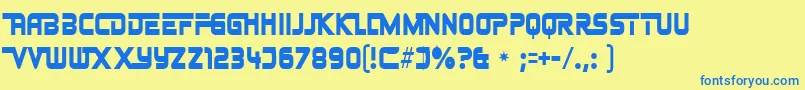 Johnnyfe Font – Blue Fonts on Yellow Background