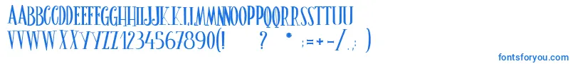 フォントLeGrimoireDuBonheur – 白い背景に青い文字