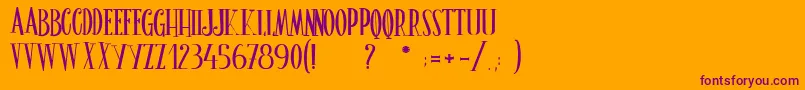 LeGrimoireDuBonheur Font – Purple Fonts on Orange Background