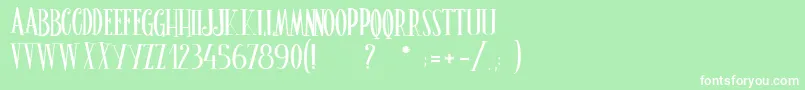 Шрифт LeGrimoireDuBonheur – белые шрифты на зелёном фоне
