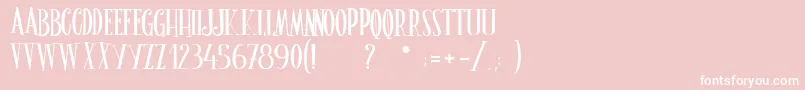 Fonte LeGrimoireDuBonheur – fontes brancas em um fundo rosa