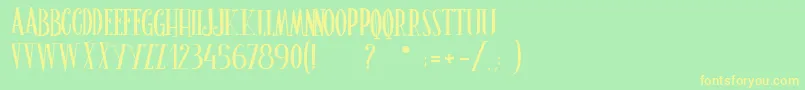 LeGrimoireDuBonheur Font – Yellow Fonts on Green Background