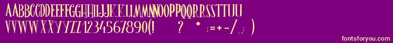 LeGrimoireDuBonheur Font – Yellow Fonts on Purple Background