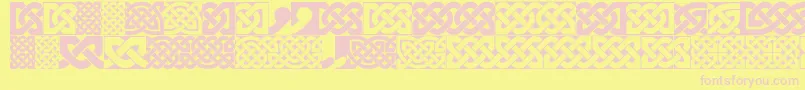FigheadhPlain-fontti – vaaleanpunaiset fontit keltaisella taustalla