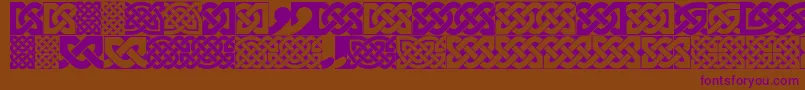 FigheadhPlain-Schriftart – Violette Schriften auf braunem Hintergrund