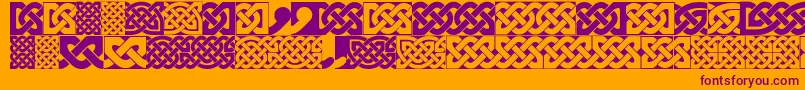 FigheadhPlain-fontti – violetit fontit oranssilla taustalla