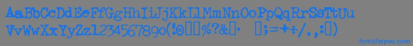 フォントGhostwri – 灰色の背景に青い文字