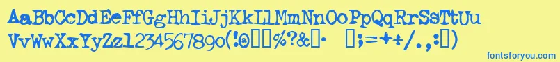 Ghostwri Font – Blue Fonts on Yellow Background