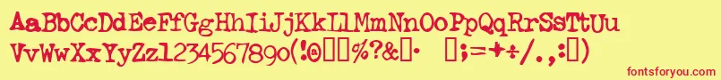 Ghostwri Font – Red Fonts on Yellow Background