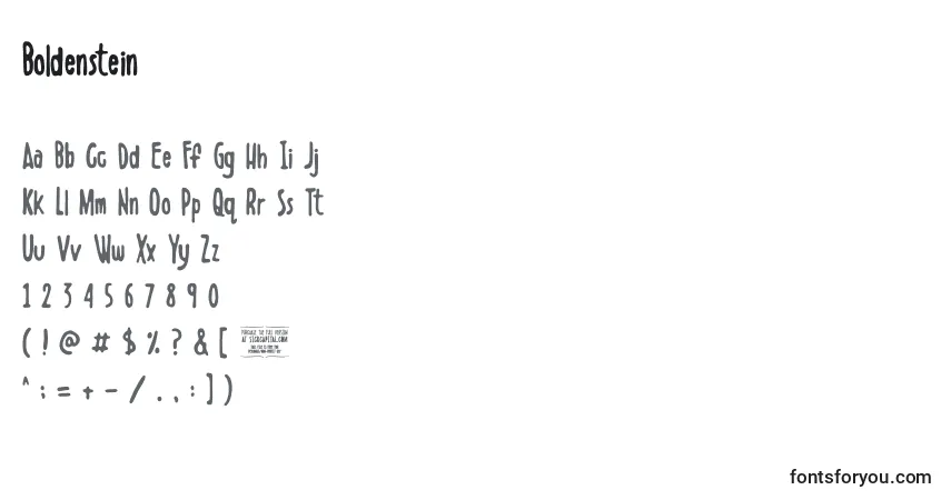 Boldenstein (97789)フォント–アルファベット、数字、特殊文字